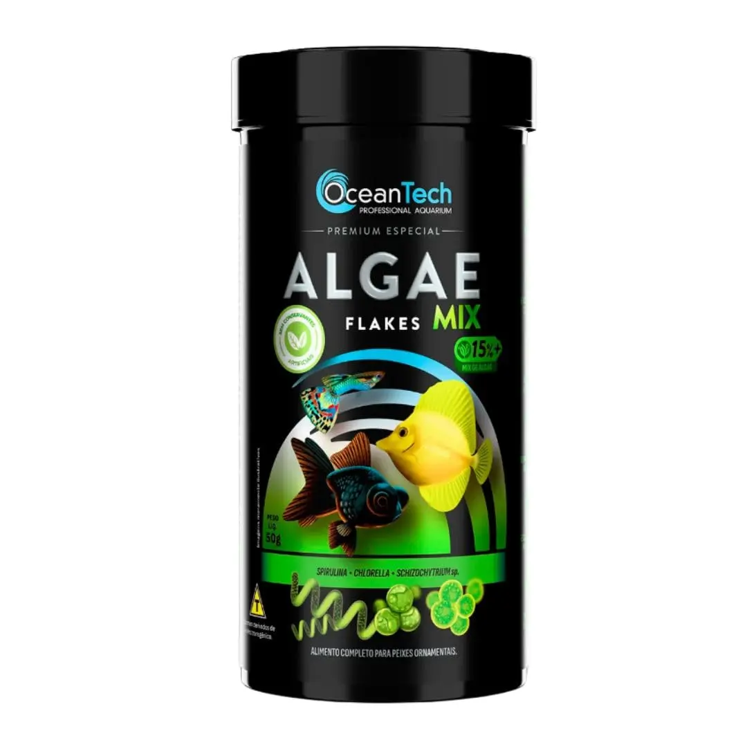 Ração para Peixes em Flocos Ocean Tech Algae Flakes Mix, 50g - 1