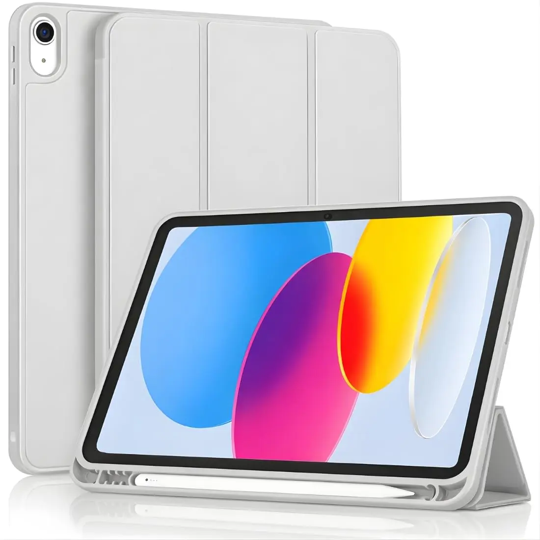 DECART Capa para iPad 11ª/10ª Geração 10,9” A16 2025/2022 – Cinza Calopsita | Case Slim Magnética, Despertar Automático, Suporte Ajustável, Porta Pencil