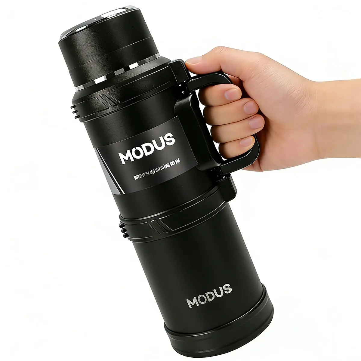 MODUS 2400mL Garrafa Térmica para Água e Café Inox Isolada | Bebidas Quentes e Frias, Grande capacidade, para Atividades ao Ar Livre Cor Preto