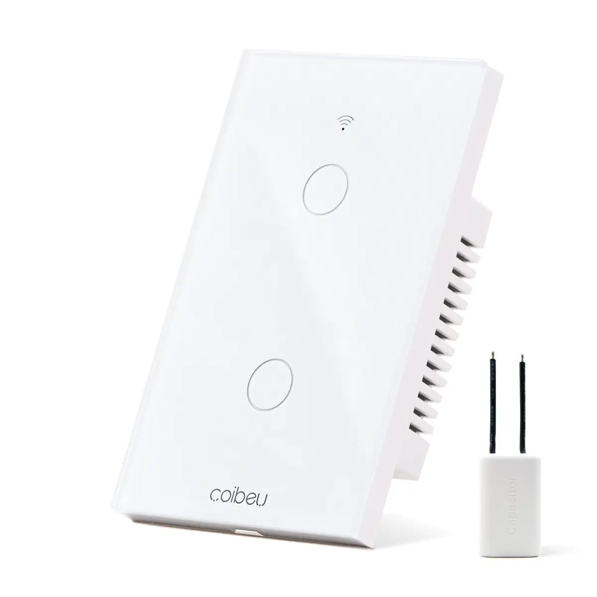 Interruptor Inteligente WiFi, Interruptor Smart Sem Fio Doméstico Multifuncional, Controle Remoto de Eletrodomésticos Por Celulares, Controle Por Voz, Branco, 2 Botao, sem neutro