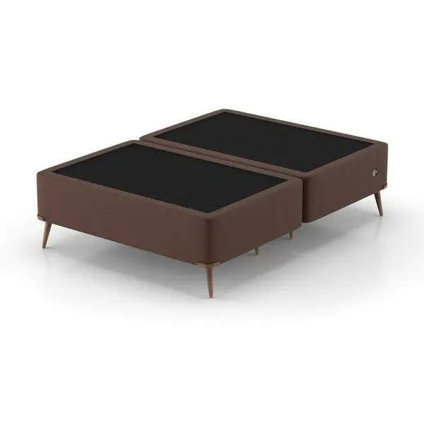 Base Box Casal 138x188x45cm Com Porta Usb Dupla Yescasa Marrom