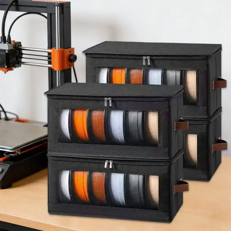 Bolsa Organizadora de Filamento para Impressora 3D à Prova de Umidade com Janela Transparente para Bobinas de 1kg PLA PETG TPU ABS - Cesto Dobrável para Transporte - 1