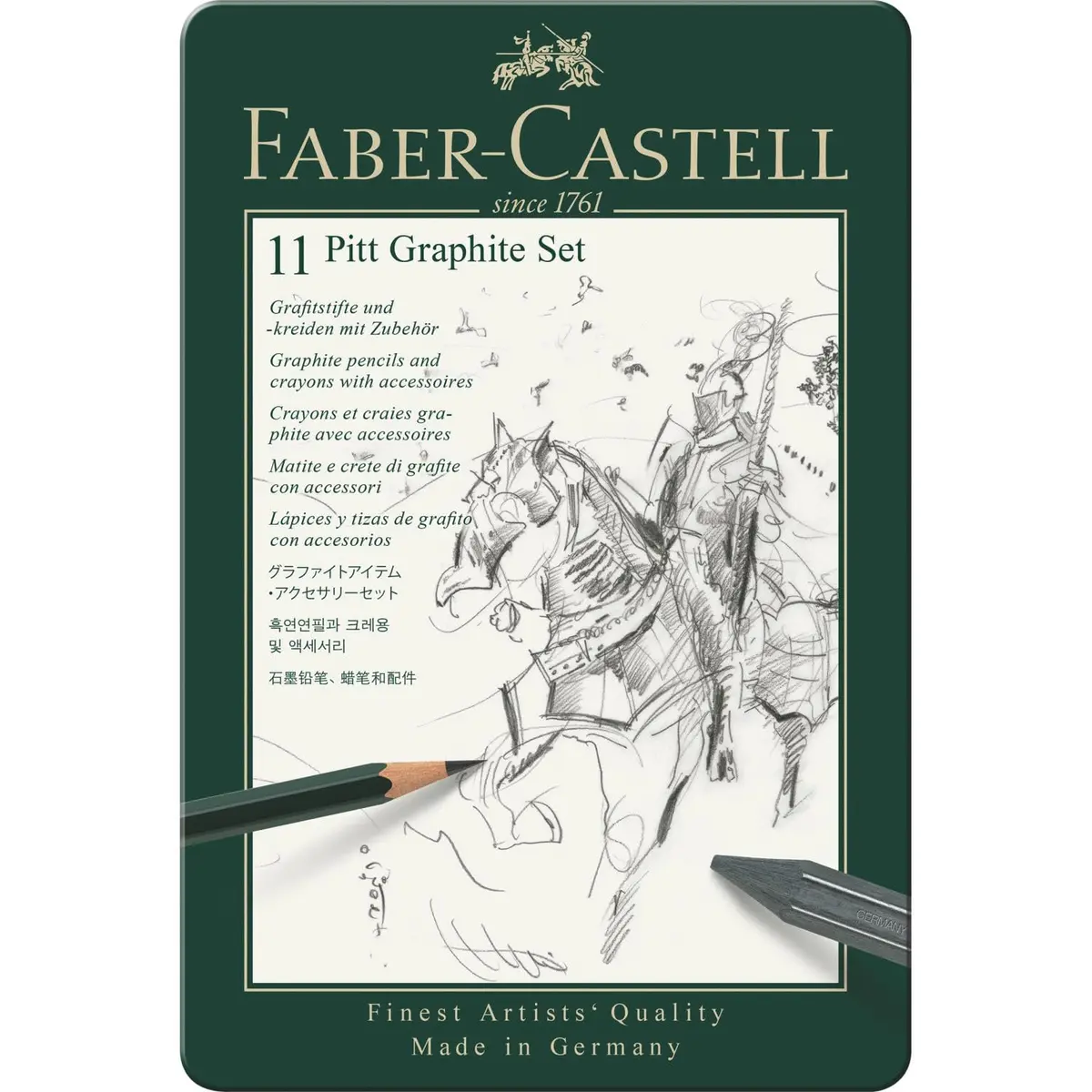 Faber-Castell Conjunto de 11 peças Pitt Graphite Tin