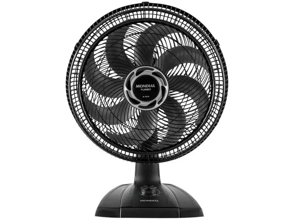 Ventilador de Mesa Mondial Turbo NVT-40-8P-B 40cm 8 Pás 3 Velocidades Preto e Prata - 220V