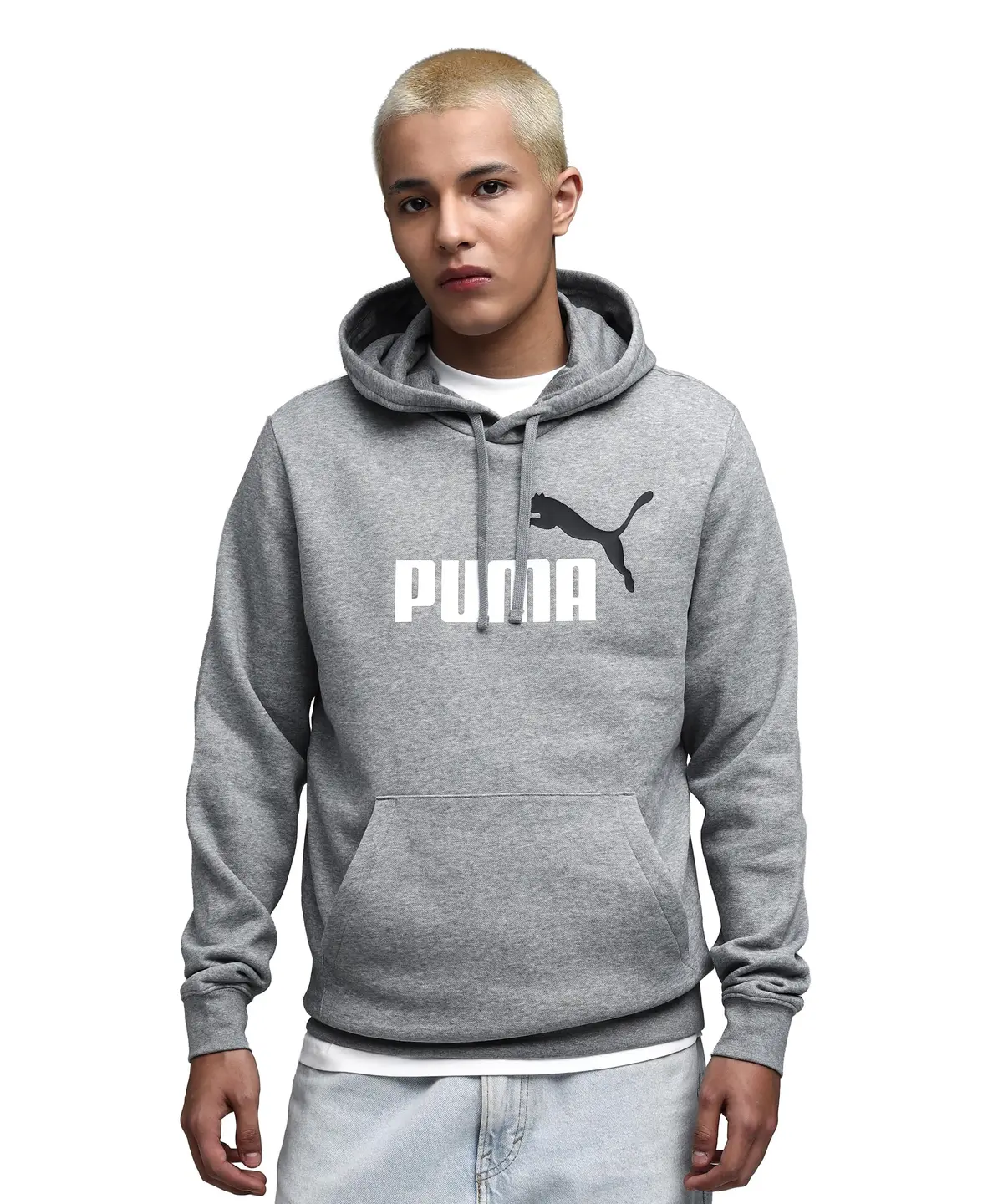 Moletom Sem Capuz Puma Ess 2 Color No. 1 Logo Hoodie Fl, Cinza, M