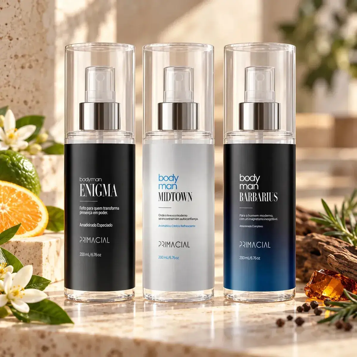 Kit Body Splash Masculino Barbarius + Enigma + Midtown 200ml thumbnail 2