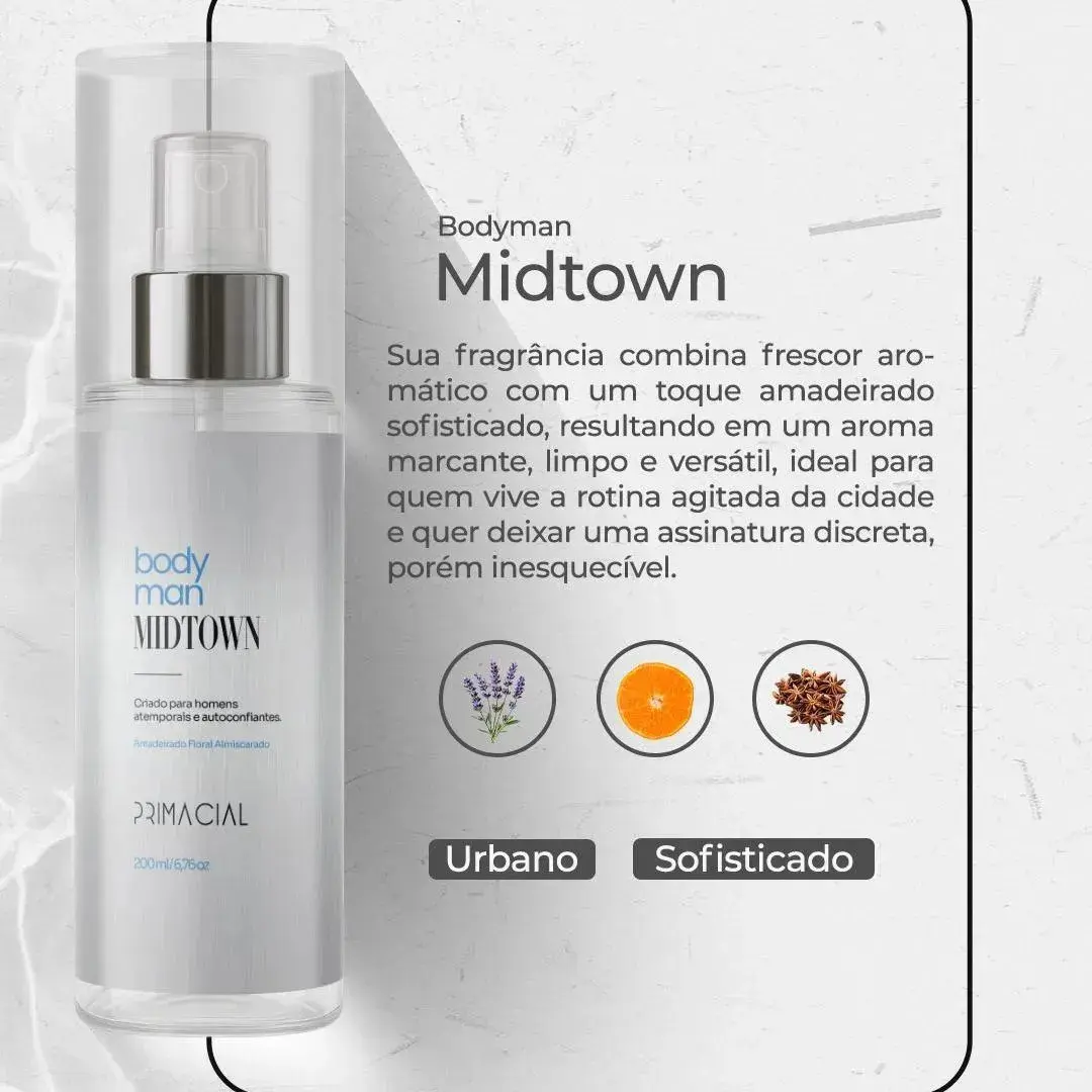 Kit Body Splash Masculino Barbarius + Enigma + Midtown 200ml thumbnail 5