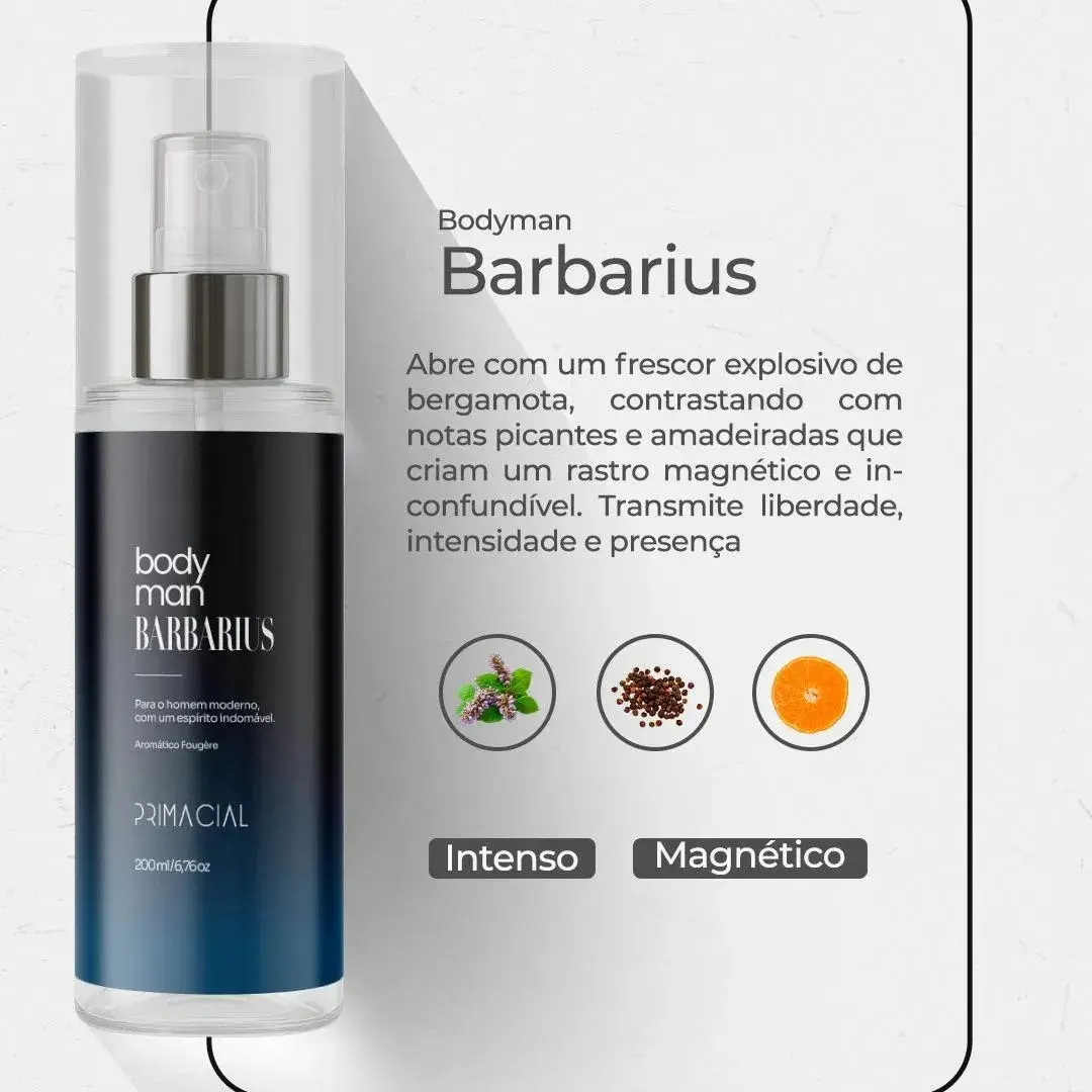 Kit Body Splash Masculino Barbarius + Enigma + Midtown 200ml thumbnail 7