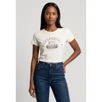 Camiseta Feminina Aeropostale Com Logo Paetê Branca - 1