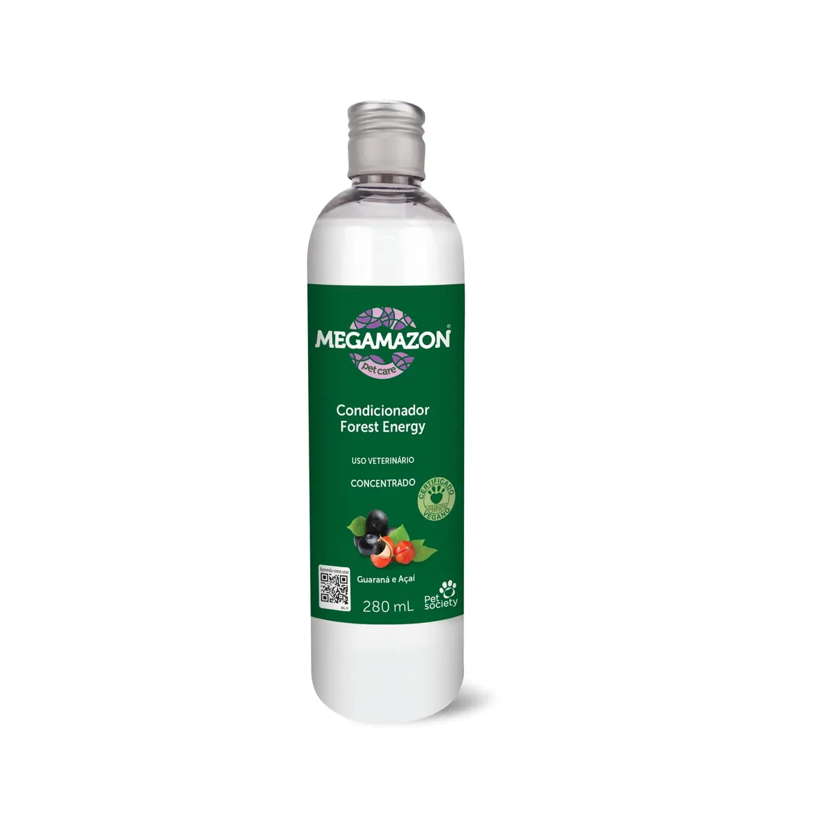 Megamazon Condicionador Energy Guaraná e Açaí 280ml Cães e Gatos Pet Society