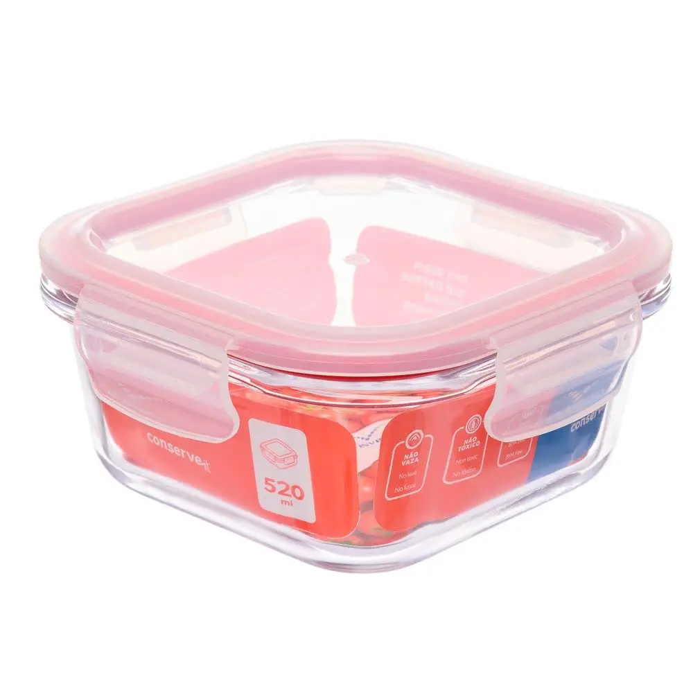 Pote de Vidro Tampa Hermética 0.52 L, Invicta, Vermelho