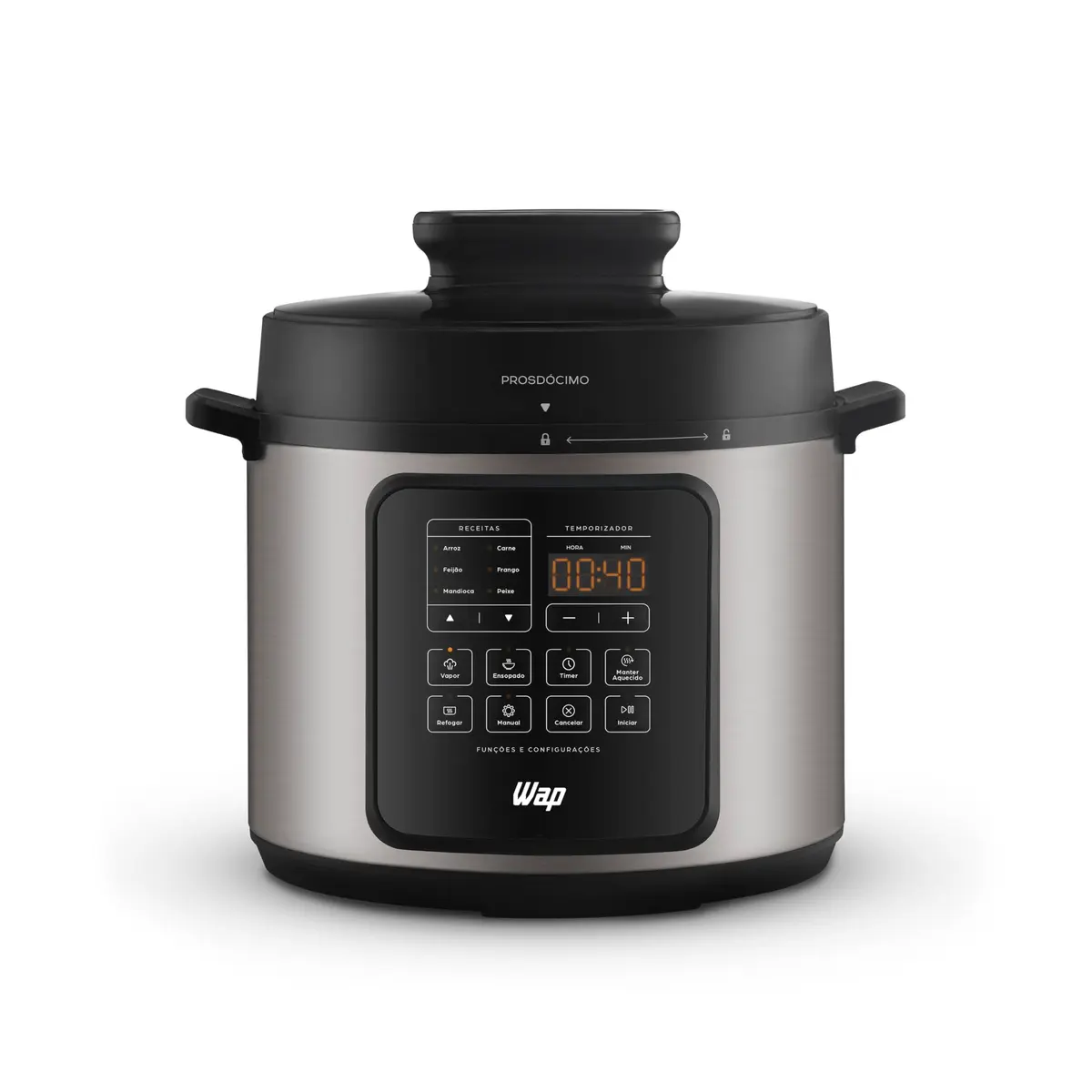 WAP Panela de Pressão WPPE3 6L, 10 Receitas Pré-Programada 127V | Painel digital que torna o uso mais fácil e simples.