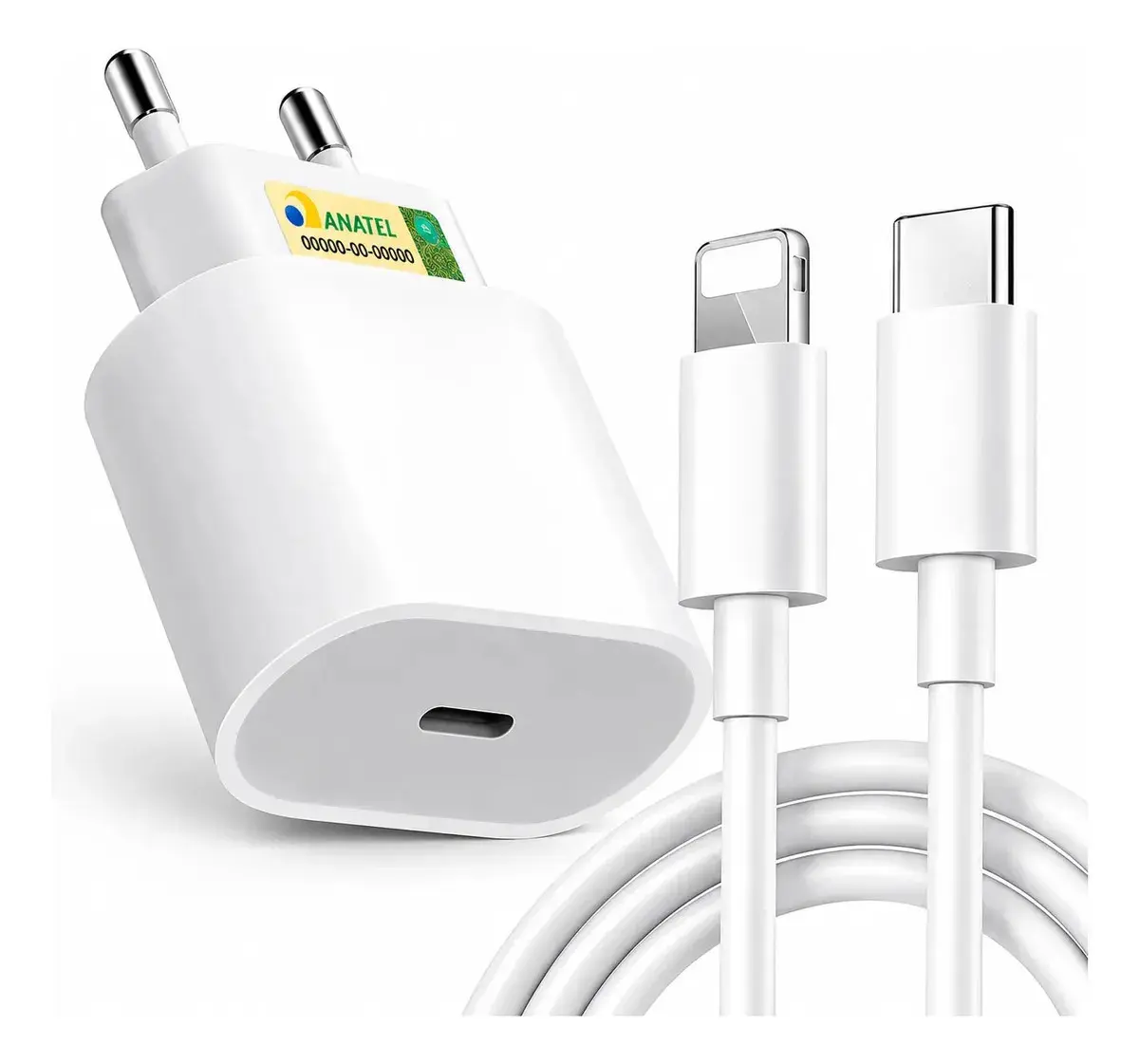 Carregador Compativel Com iPhone 8 X Xr 11 12 13 14 Pro Max Turbo Fonte Tipo C Premium - 1