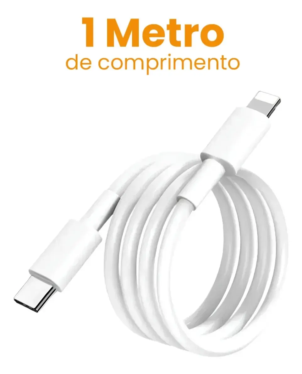 Carregador Compativel Com iPhone 8 X Xr 11 12 13 14 Pro Max Turbo Fonte Tipo C Premium thumbnail 2