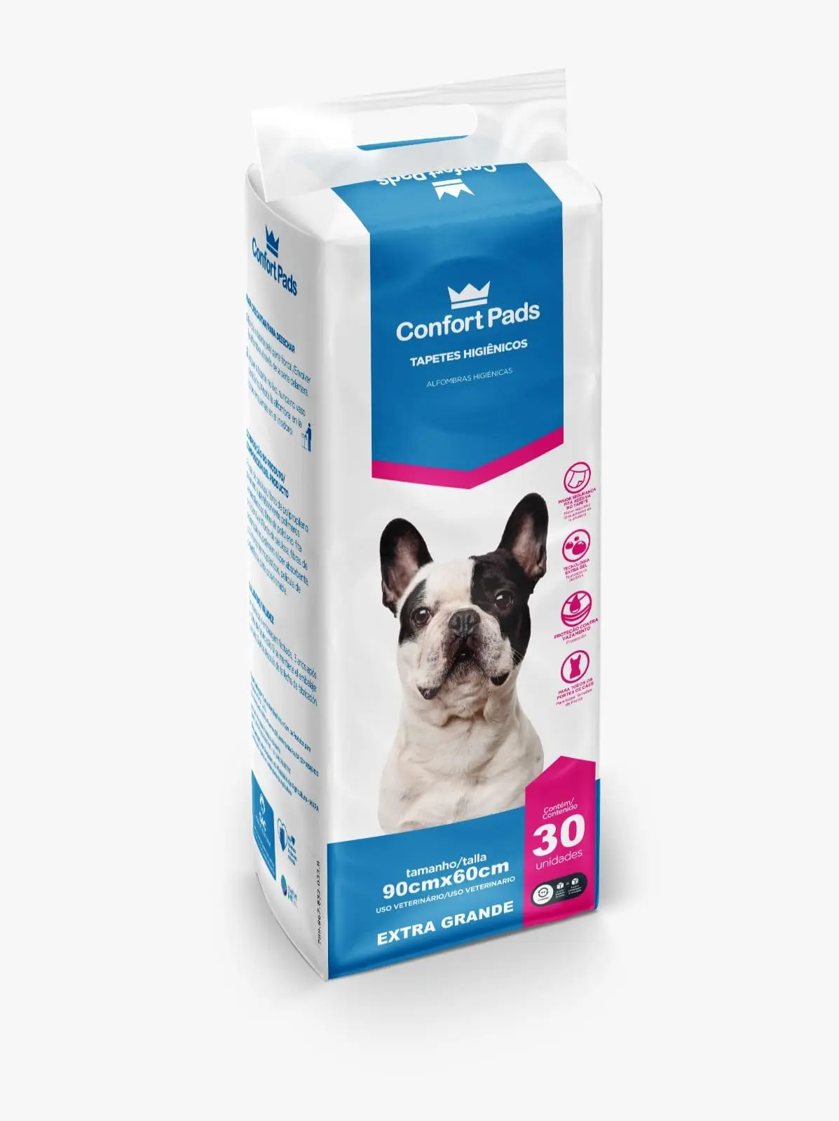 Confort Pads Tapete Higiênico para Cães 90x60cm com 30 Unidades - 1