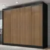 Guarda-roupa Casal Austin 4 Portas 3 Gavetas Preto - 1