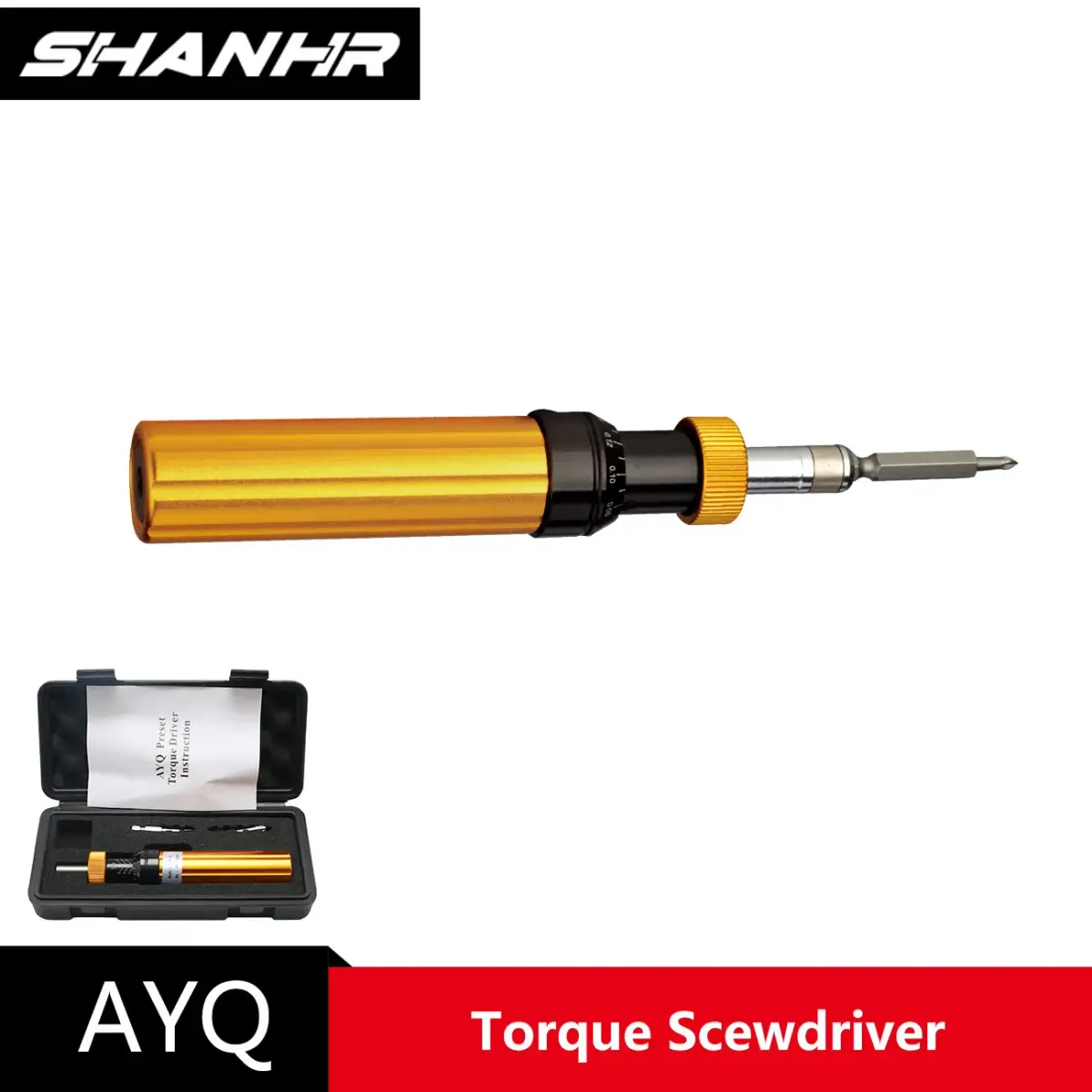 Shanhr chave de fenda de precisão, tipo pré-fabricado, torque predefinido ajustável, drvier ayq, ferramentas manuais - 1