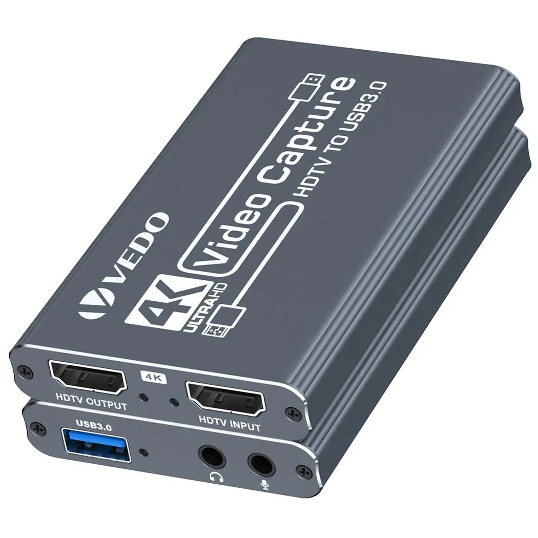 Placa de captura de vídeo 4K, dispositivo de captura HDTV para USB 3.0, suporta sincronização de áudio e vídeo, adequada para transmissão ao vivo, gravação e videoconferência. - 1