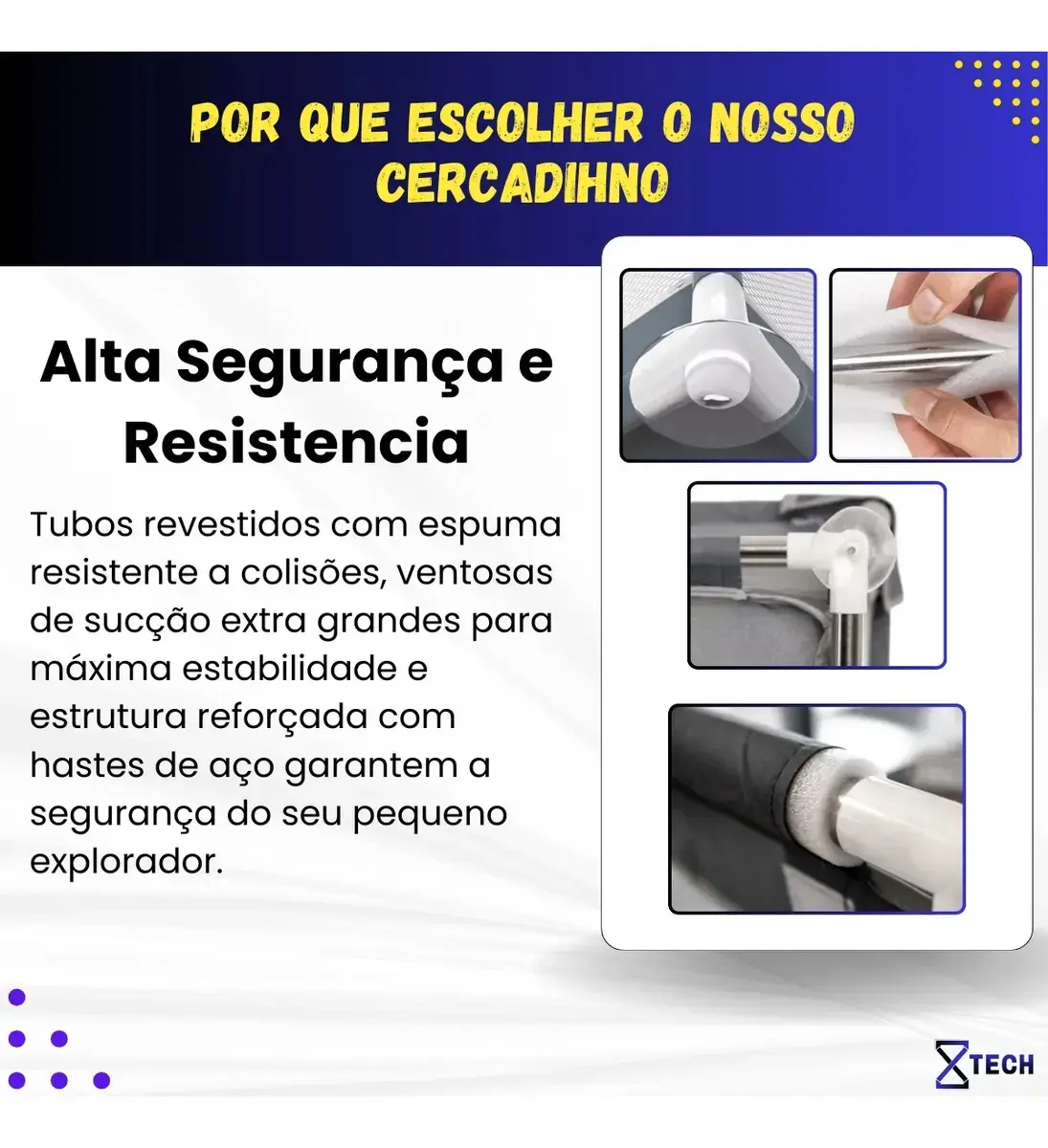 Cercadinho Bebê Infantil Chiqueirinho Cercado Grande 180x150 Proteção - 8X TECH thumbnail 5