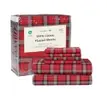 Jogo de lençóis Queen 100% algodão flanela xadrez vermelho com bolso fundo - 1