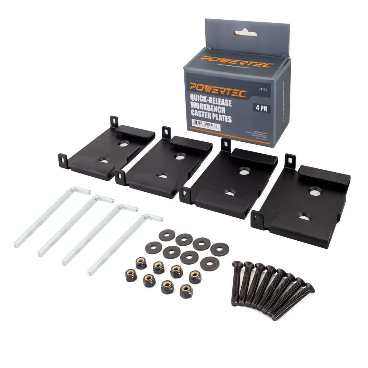 POWERTEC 71132 Placas giratórias de bancada de liberação rápida, pacote com 4
