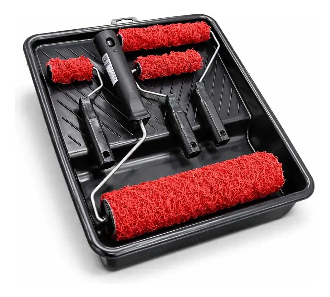 Kit4 Rolo Textura Cabelo De Anjo 23/15/9/5cm Suporte+bandeja | Kit ideal para pintura