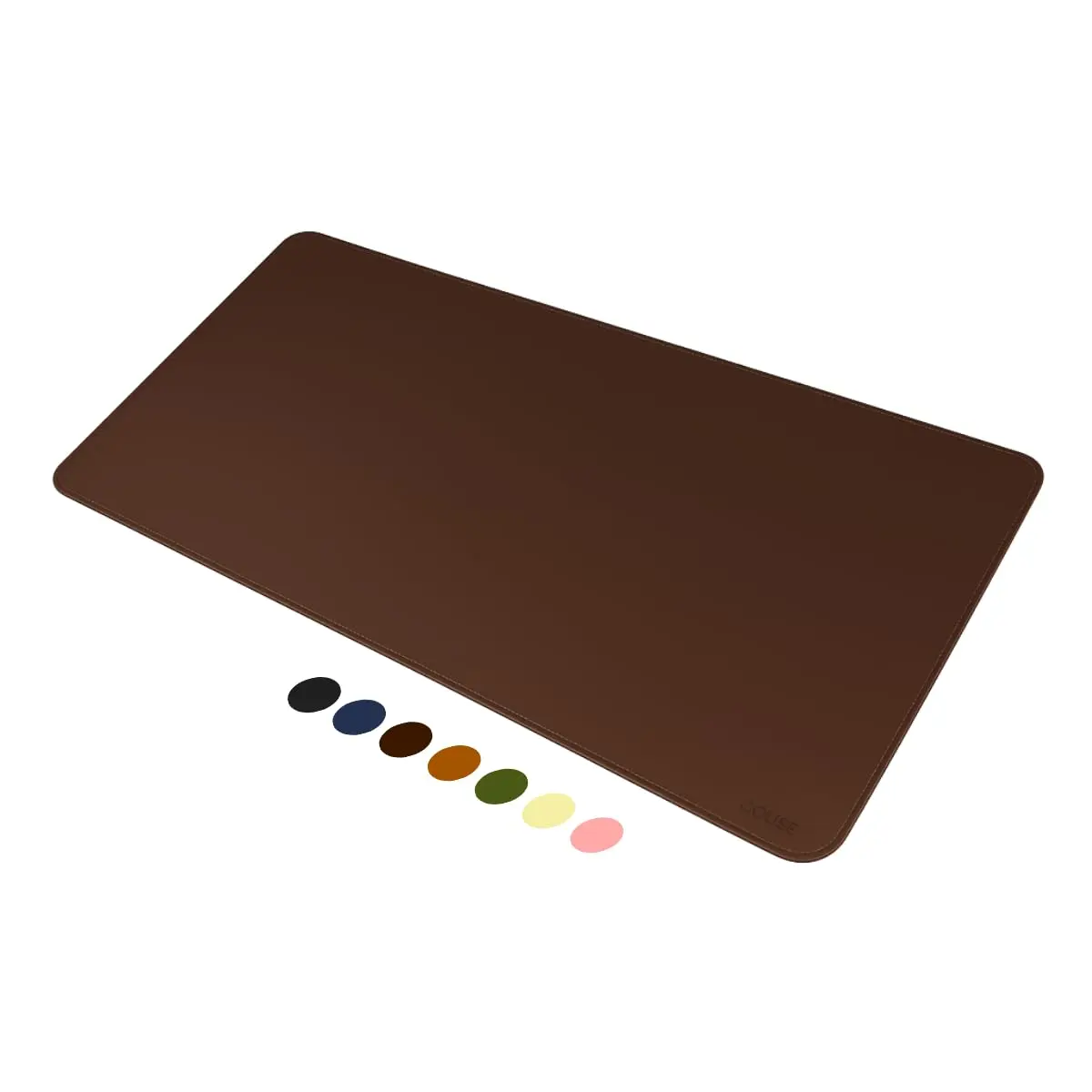 Mouse Pad Desk Pad Couse em Couro Ecológico 90x40cm + Porta-Copos Premium (Café)