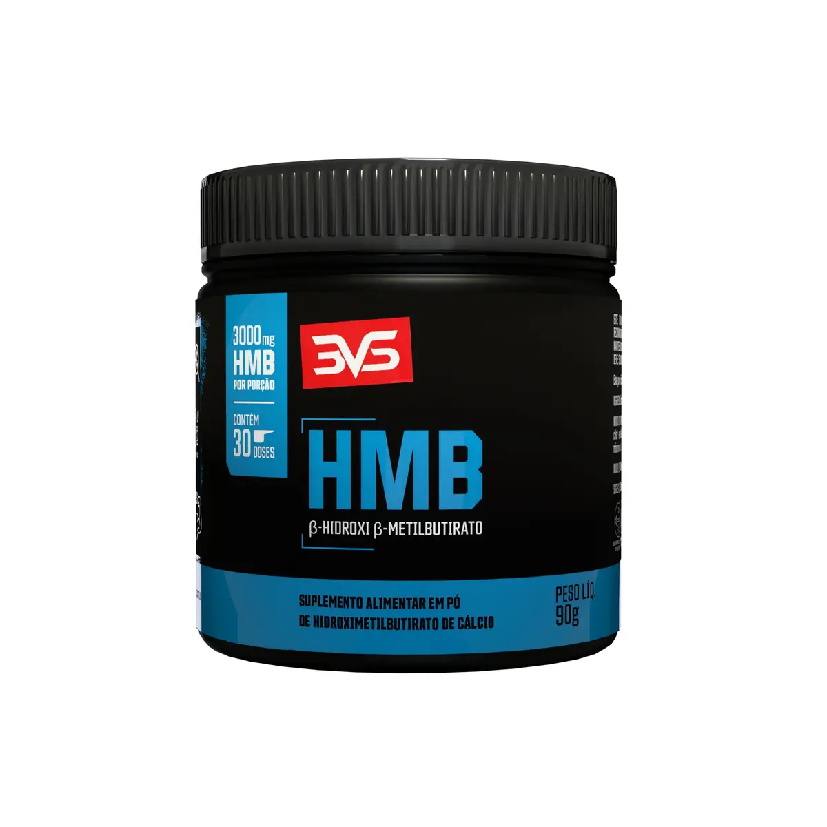 3VS Nutrition HMB 3000mg por Porção - Beta-Hidroxi Beta-Metilbutirato de Cálcio 120g 30 Doses Natural