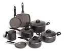 Jogo de Panelas Brinox Ceramic Life 8 Peças Preto - 1