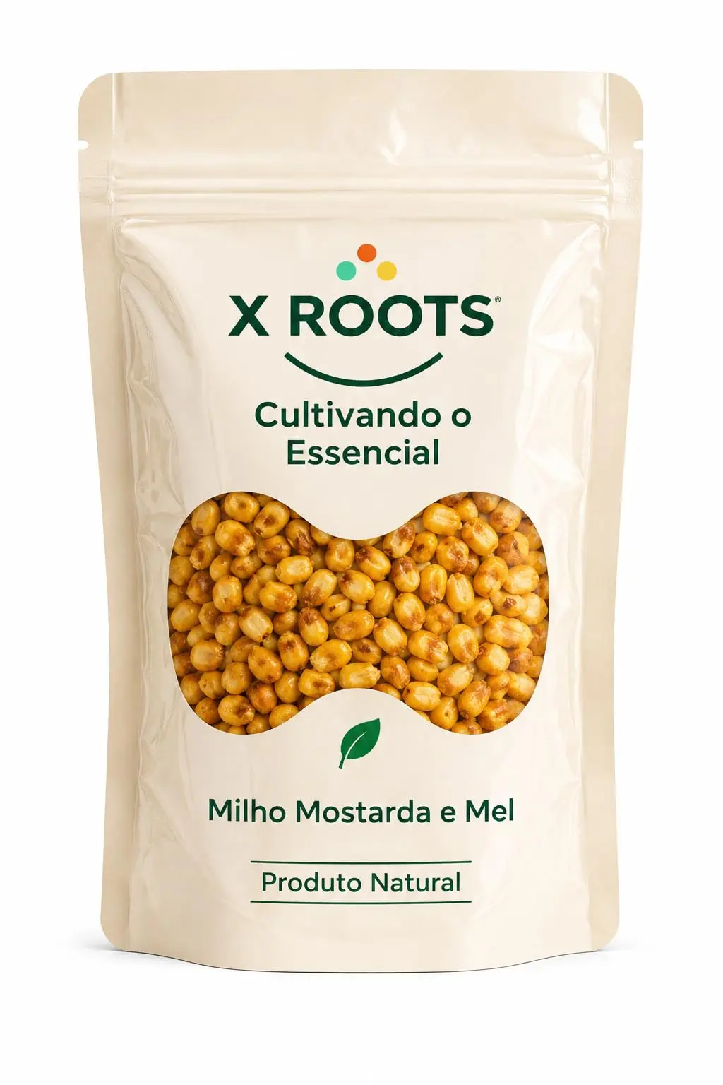 Milho Torrado Mostarda e Mel Snack Crocante Saudável 500gr - X Roots