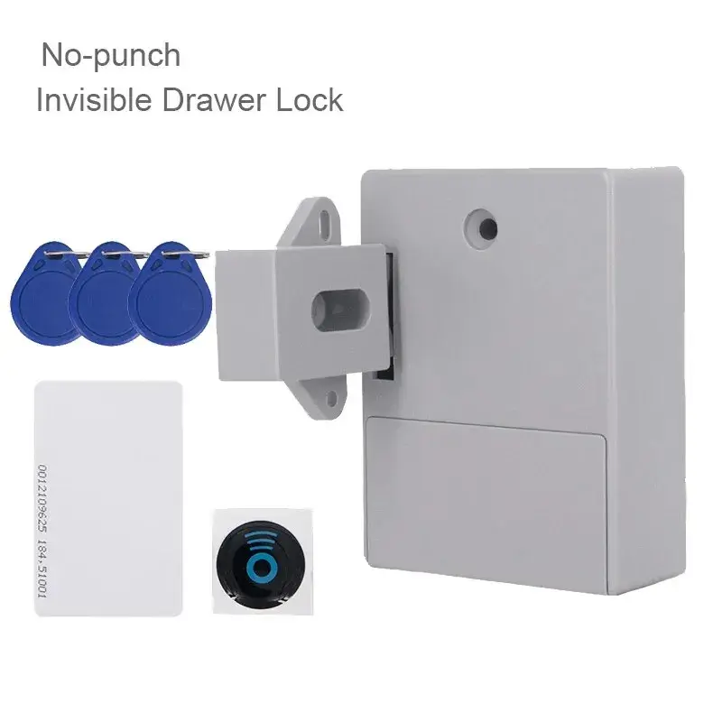 Sensor inteligente bloqueio invisível cartão rfid keykob gaveta bloqueio escondido punch-livre fechaduras digitais diy para armário guarda-roupa móveis