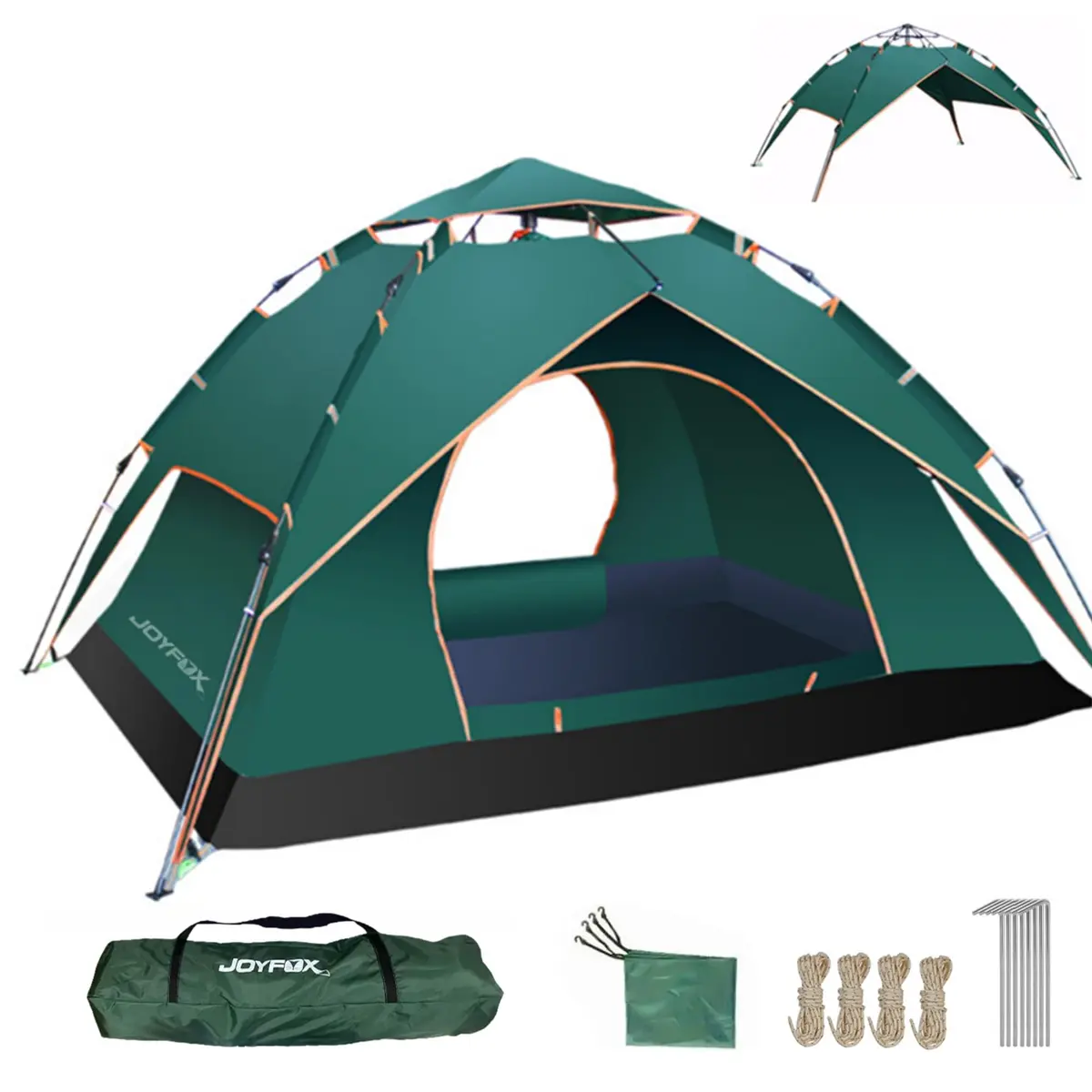 Barraca Camping para 3 4 Pessoas À Prova D'água Dois Andares com 2 Portas, Tenda de Acampamento Pop-up Instantânea Barraca de cúpula, Barraca de Família à Prova D'água - 1