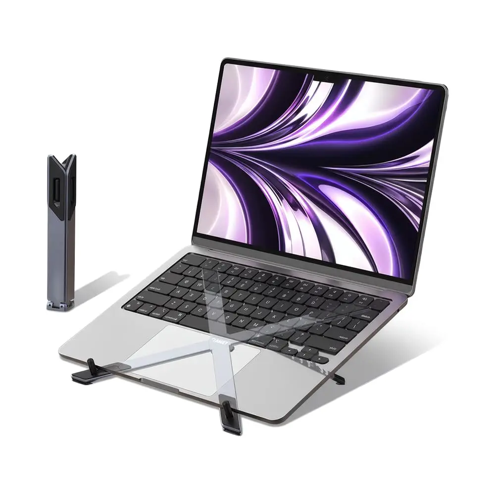 Amet Suporte para Notebook em Alumínio Ajustável Portátil Antiderrapante 6 Posições, Compativel de 10" a 15" e suporta até 10kg