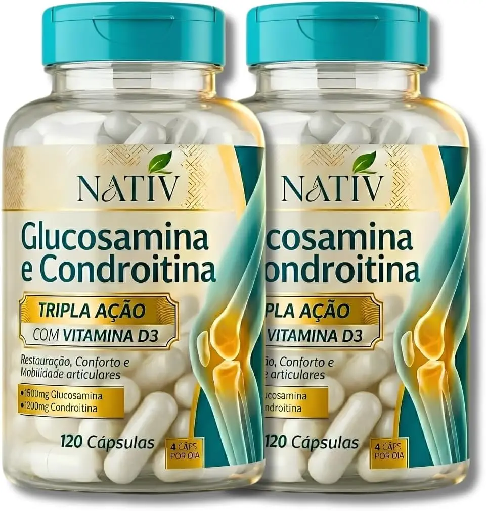 x2 Glucosamina 1500mg Condroitina 1200mg + MSM + Vitamina D3 240 Cápsulas