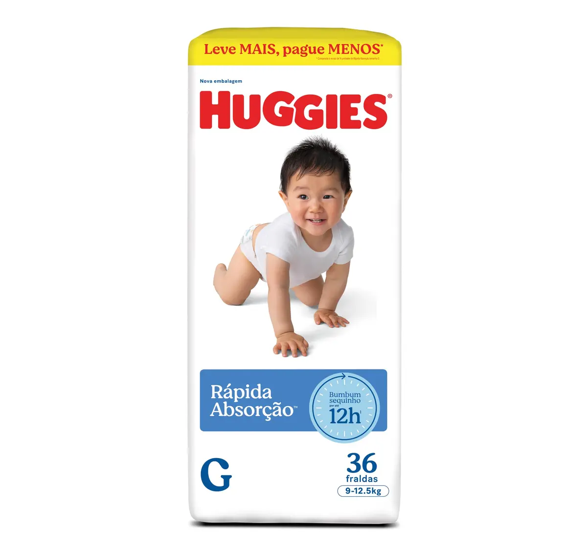 Huggies Rápida Absorção Fralda Descartável, Absorção Em Segundos G - 36 UN