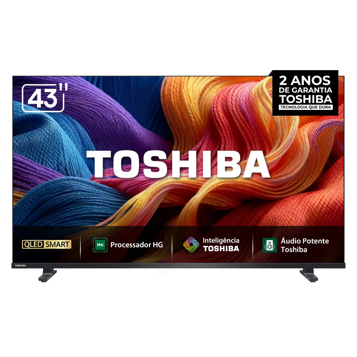 Toshiba Smart TV QLED FHD 43" Polegadas 43V45SS com Processador HG Inteligência Toshiba AI e Áudio Potente multicanal