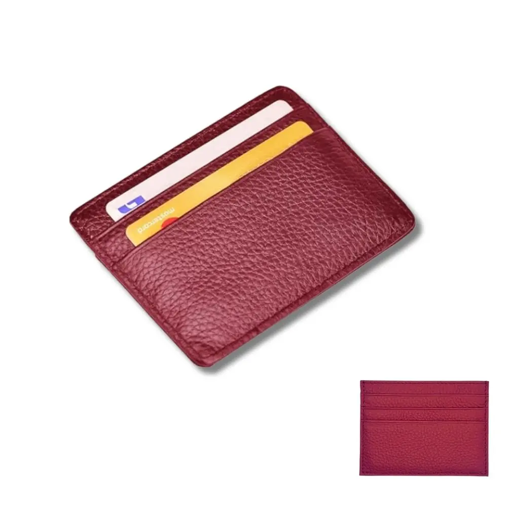 Carteira Slim, Porta Cartão e CNH, Couro, Múltiplos Compartimentos Premium, Vermelho Escuro