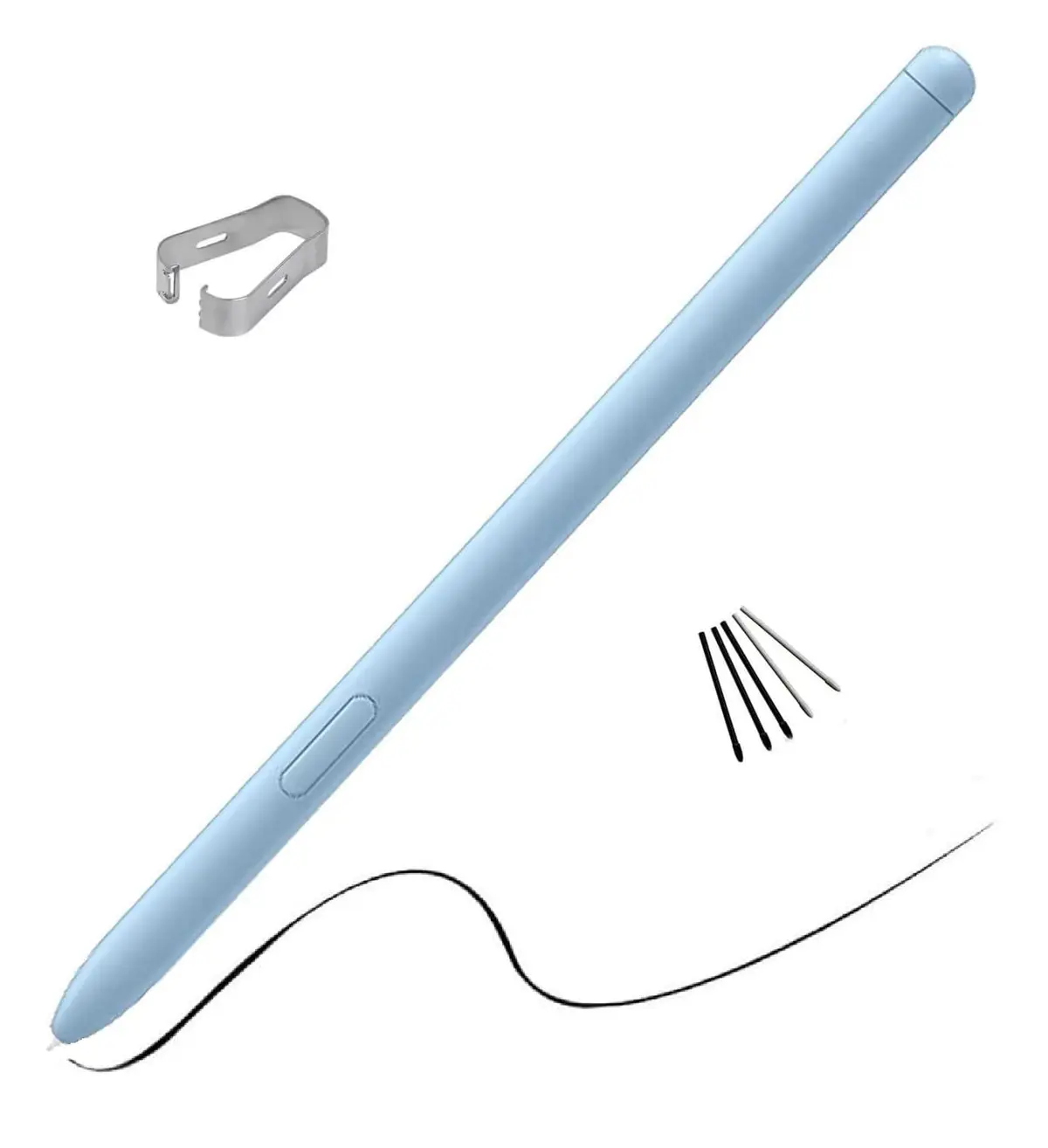 Caneta Touch S-Pen Para Galaxy Tab S10, S10+, S10 Ultra (e FE) C/Sensor Pressão + Pontas (AZUL CLARO)