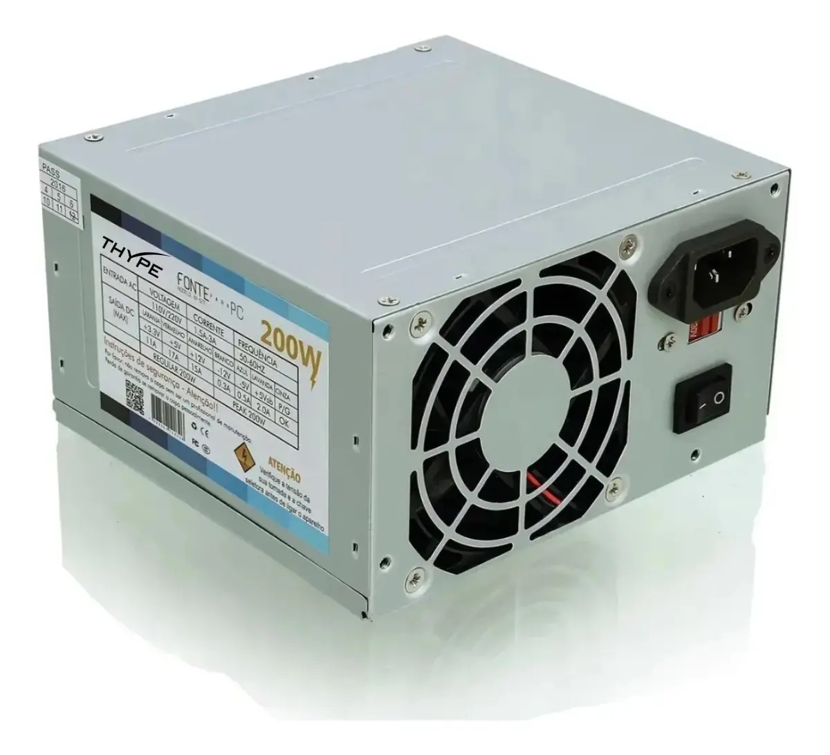 Fonte de Alimentação ATX THYPE 200W Bivolt com Cabo para PC thumbnail 3