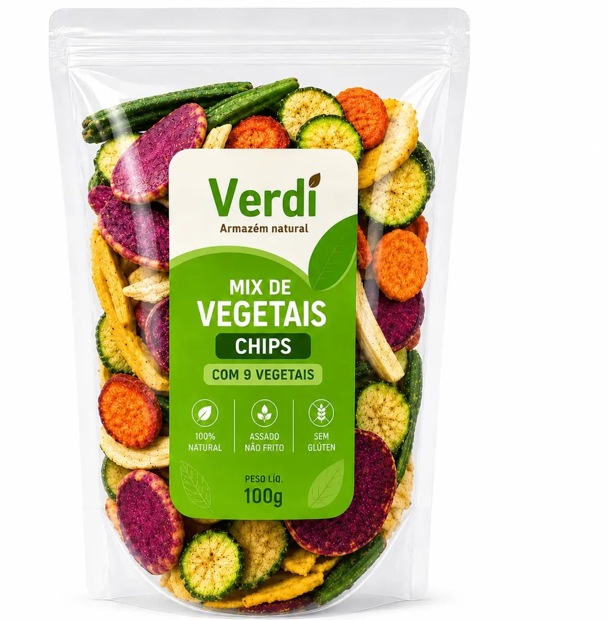 Kit de Chips de Vegetais com cenoura, batata, beterraba, abobrinha, mandioquinha, vagem 100gr