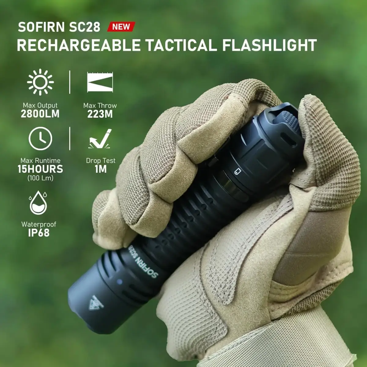 Lanterna Recarregável SOFIRN SC28 XHP50B HD LED 2800Lm, Potente e Portátil, Lanterna EDC IPX8 para Camping - 1