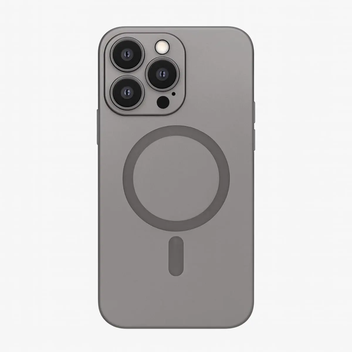 Capa Case Capinha Fosca Magnética Anti-impacto Slim Bordas Elevadas Com Proteção de Lentes Compatível com iPhone (Cinza, iPhone 15 Pro Max) - 1