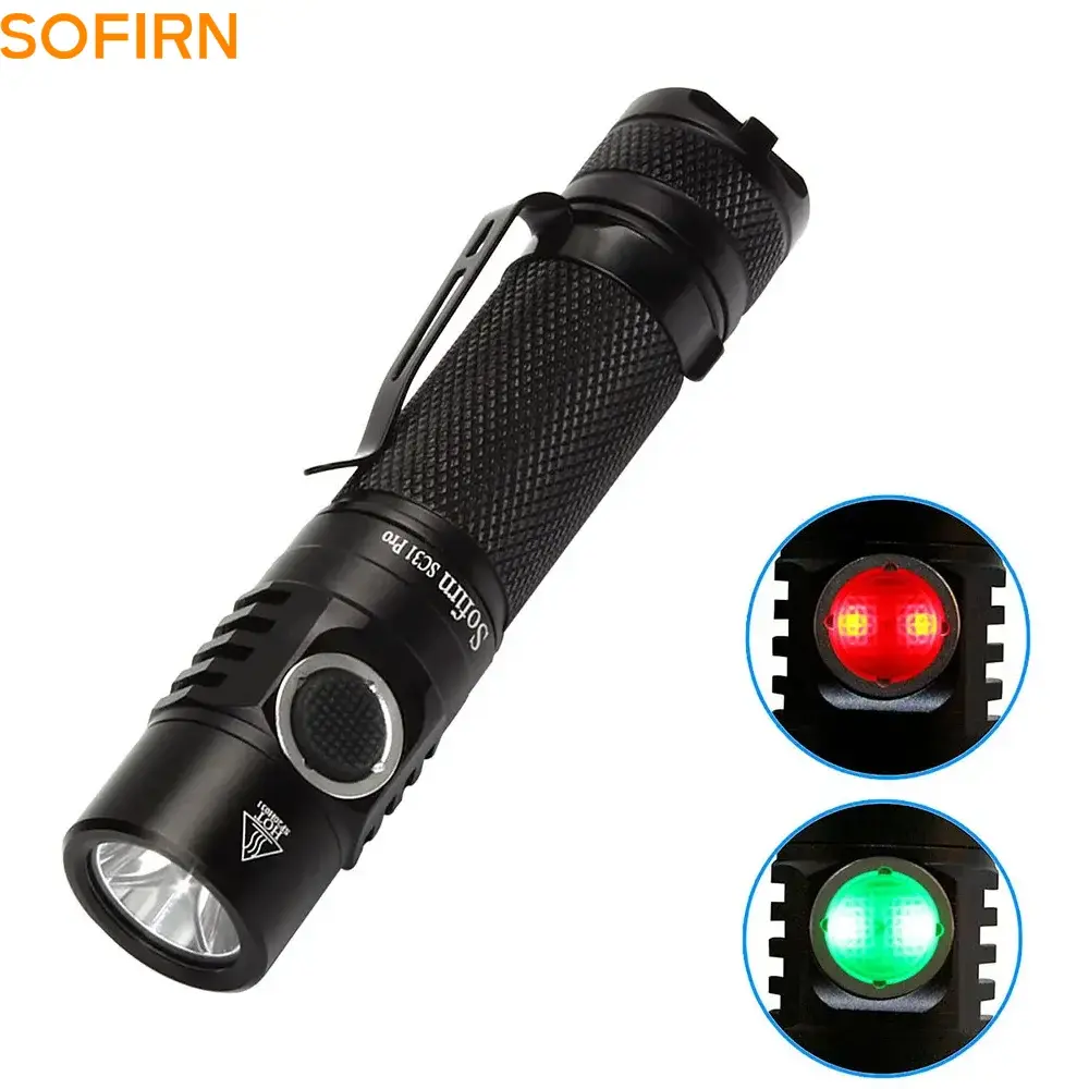 Sofirn SC31 Pro SST40 LED 2000LM Anduril Lanterna tática externa poderosa recarregável USB C 18650 tocha