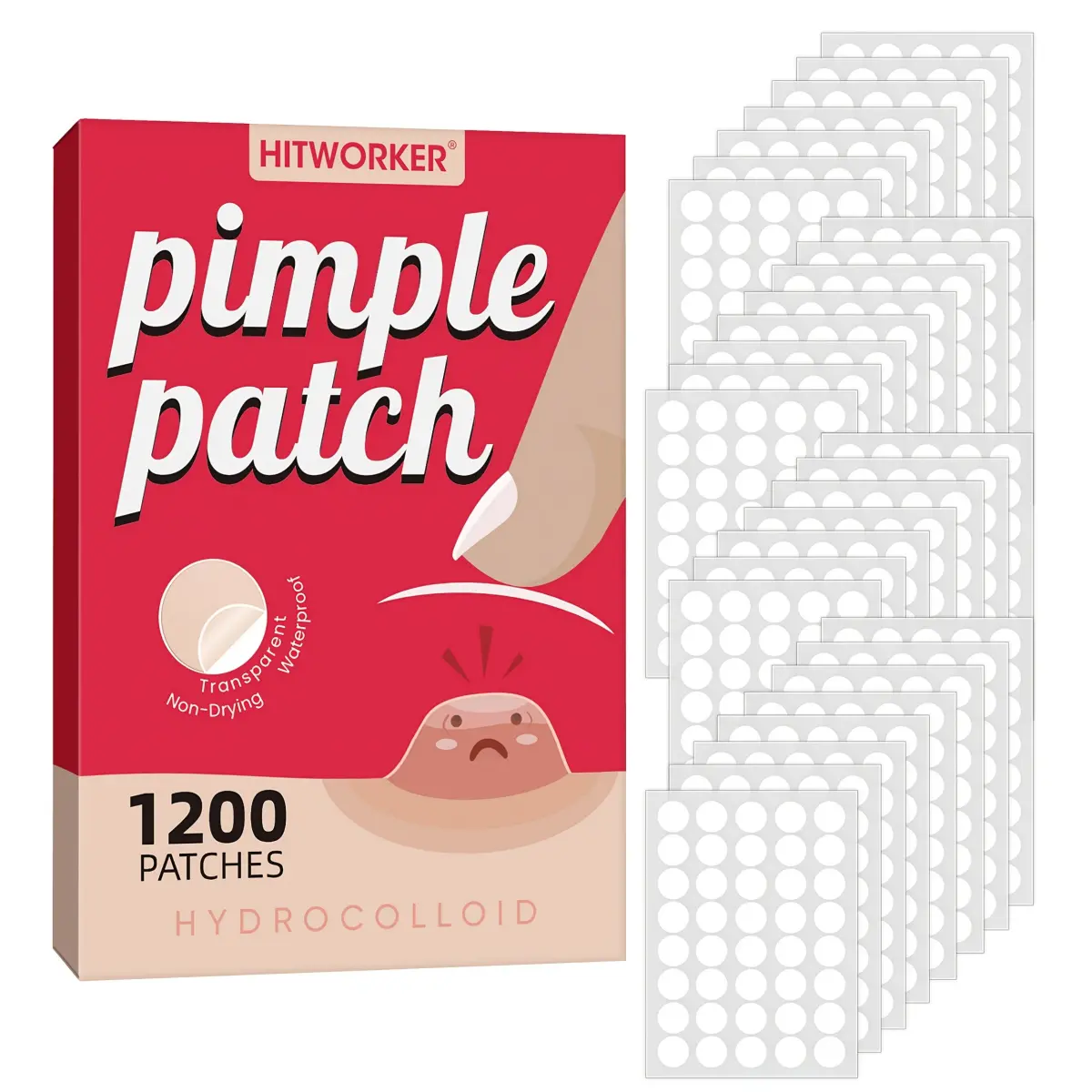 Remendo hidrocolóide impermeável invisível da acne para a ferramenta da essência do cuidado da limpeza facial acessório apropriado para todos os tipos de pele - 1