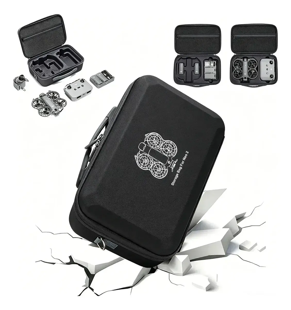 Capa Impermeável para Armazenamento Drone DJI Neo 2 - Preto | Bolsa Protetora com Fecho em Zíper e Material Resistente à Água | Protege contra Poeira, Umidade e Arranhões | Leve e Durável | Ideal para