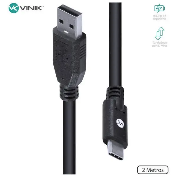Cabo Usb Tipo C X Usb A Macho 2.0 2 Metros - C20uam-2 - 1
