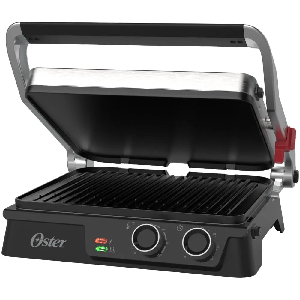 Grill Elétrico Timer Control 2 em 1 Oster com Chapas Destacáveis, OGRL640-220 - 1