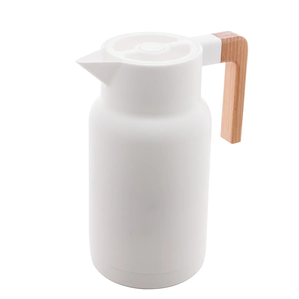 LYOR - Garrafa Térmica de Plástico Organic Branca 1L - Utensílios de Cozinha - Mesa Posta - Decoração - Itens Para Casa -Perfeita Para Café e Chá-Mantém A Temperatura de Bebidas Quentes e Geladas - 1