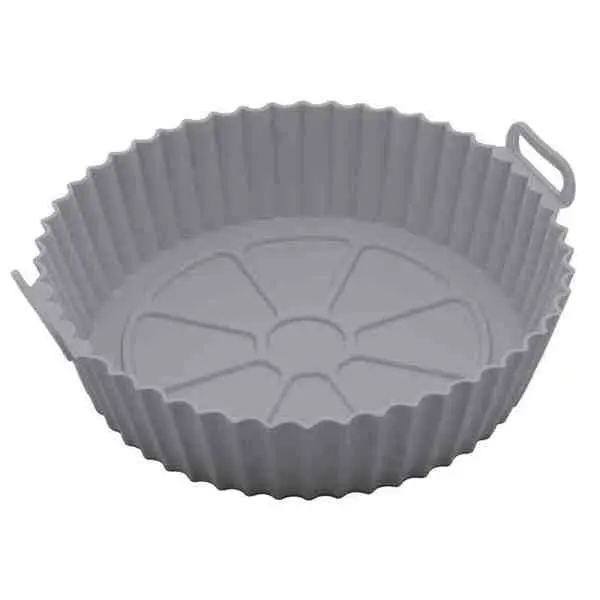 Forma Redonda De Silicone Para Air Fryer Cinza 19 X 6 5 Cm Ly - 1