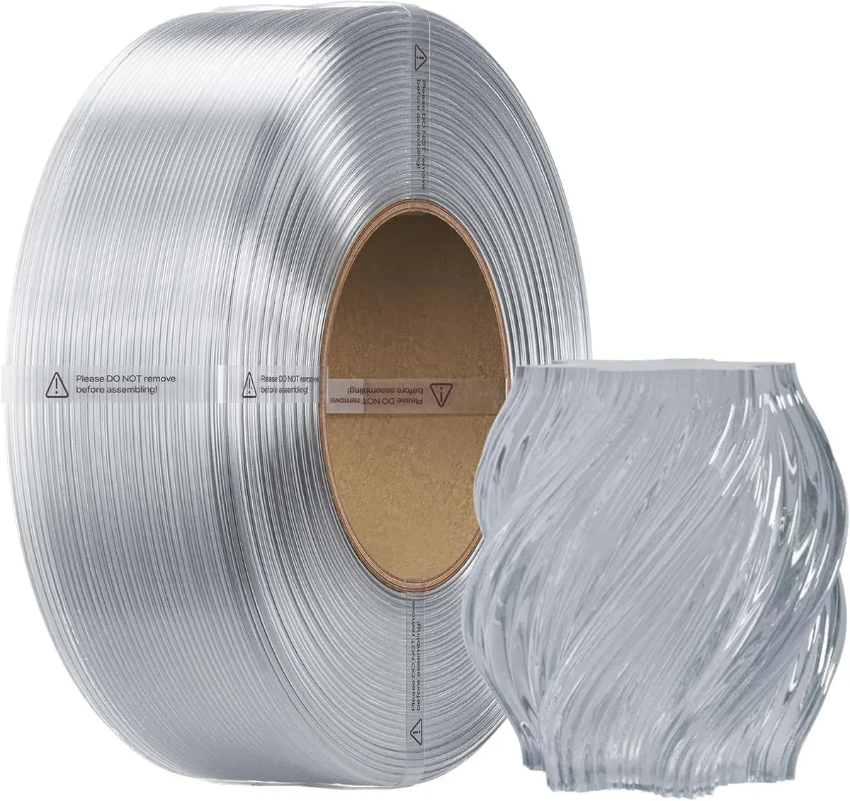 Creality Recarga de filamento PETG, 1,75 mm, 1 kg, sem bobina (para bobinas reutilizáveis Bambu Lab), filamento para impressora 3D de alta precisão ±0,02 mm, inodoro e à prova de umidade, transparente - 1